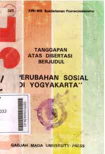 Tanggapan Atas Disertasi Berjudul Perubahan Sosial di Yogyakarta